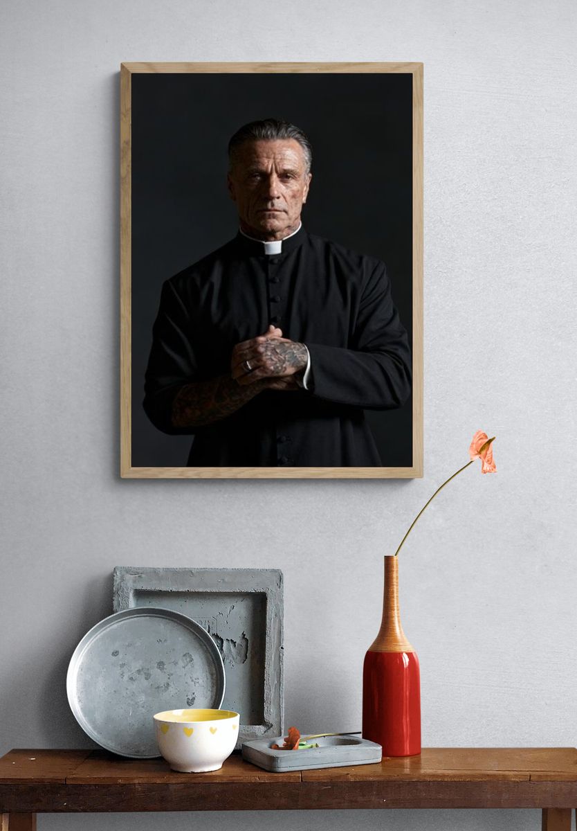 Priest Portrait Photography Poster. — room view 3