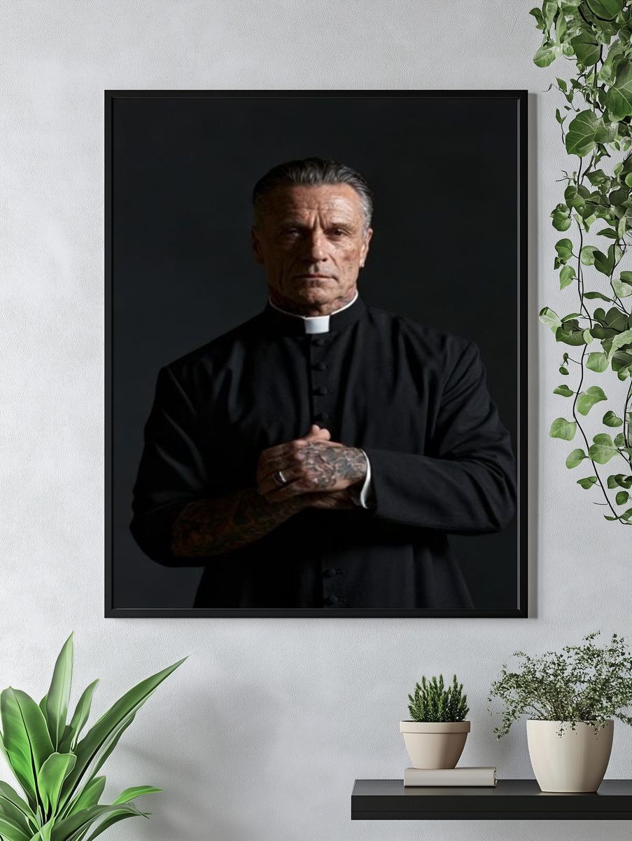 Priest Portrait Photography Poster. — room view 4