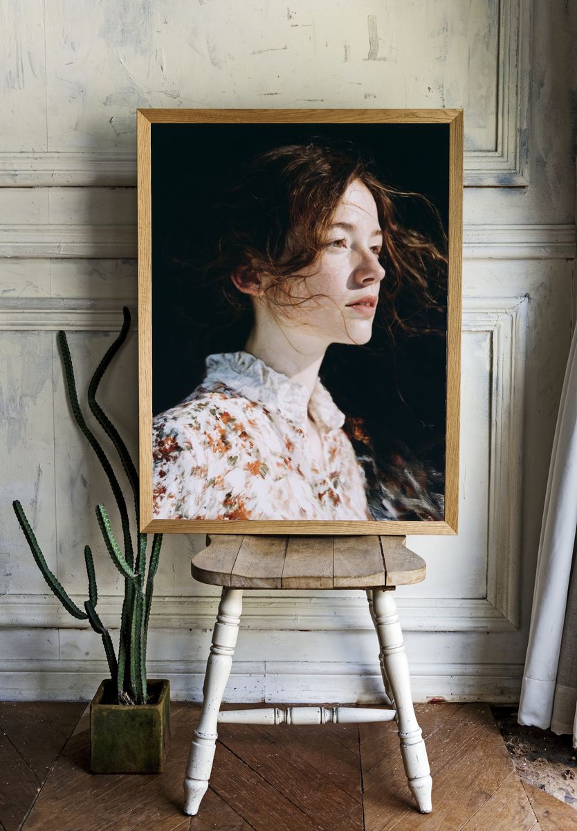 Windblown Portrait Photography Poster. room preview