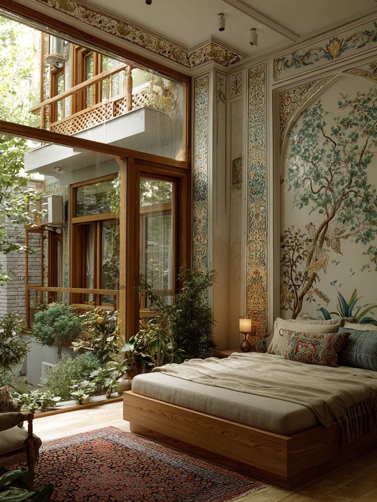 Botanical Bedroom Interior Photography Poster. poster — photography art