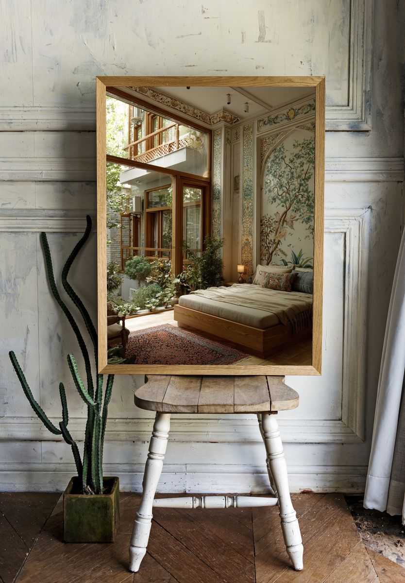 Botanical Bedroom Interior Photography Poster. room preview