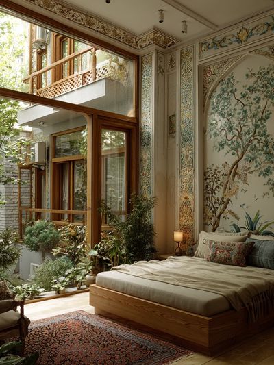 Botanical Bedroom Interior Photography Poster.