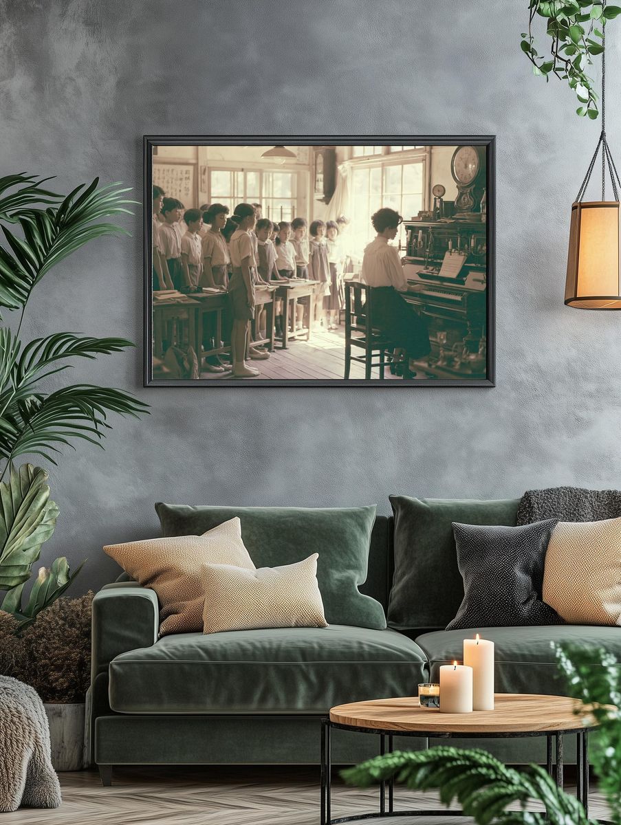 Vintage Classroom Piano Poster. — room view 4