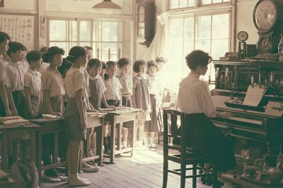 Vintage Classroom Piano Poster.