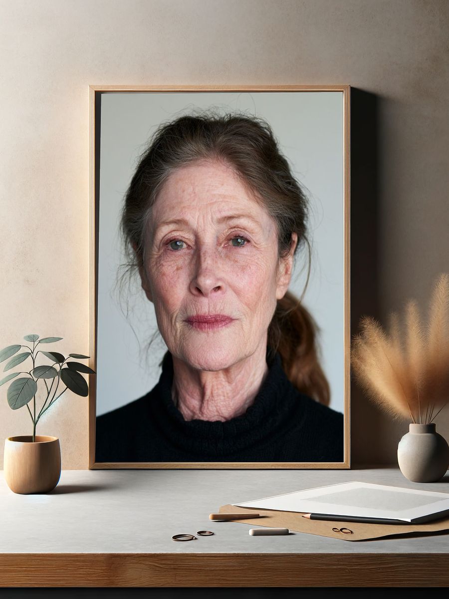 Elderly Woman Portrait Photography Poster. — room view 2