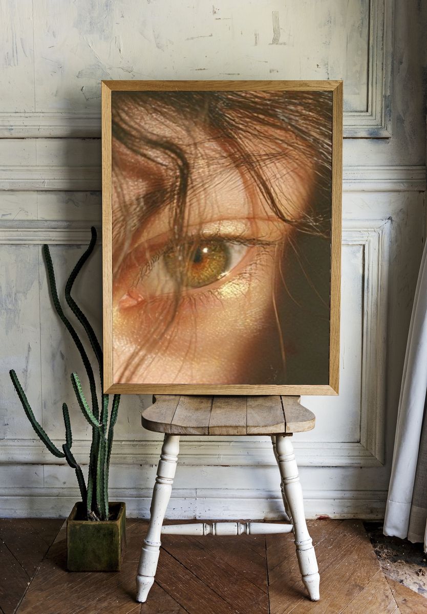 Golden Eye Portrait Print. — room view 1