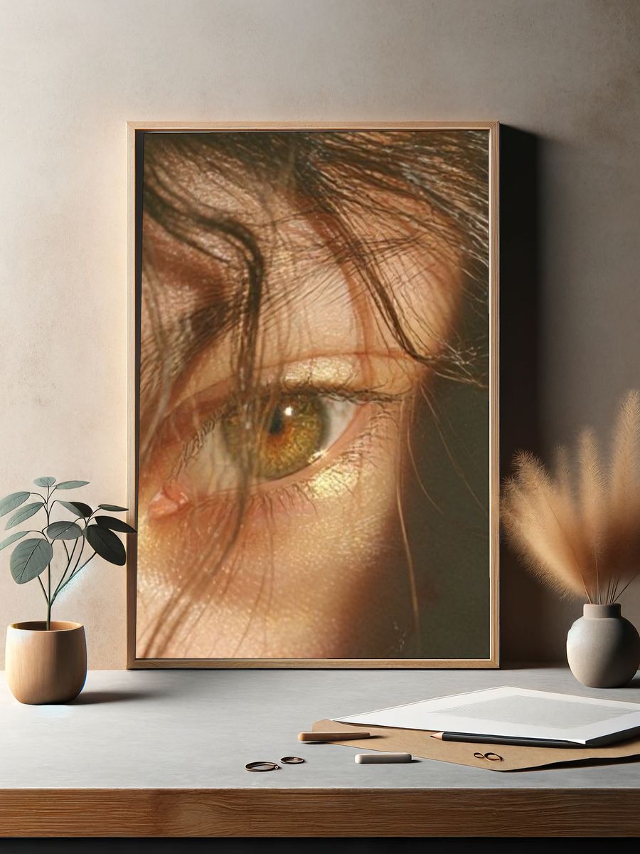 Golden Eye Portrait Print. — room view 2