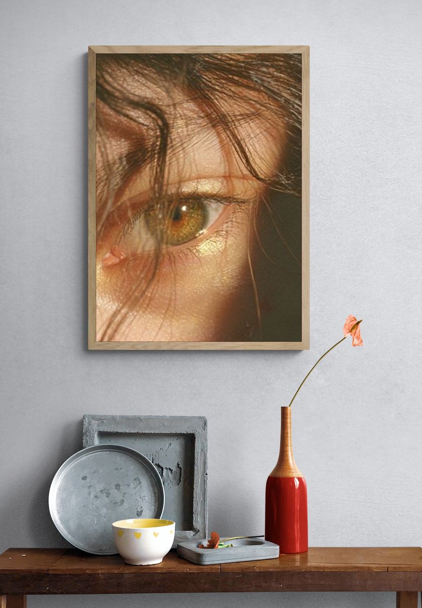 Golden Eye Portrait Print. — room view 3
