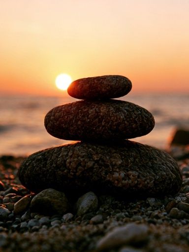 Stacked Stones Sunset Photography Poster. poster detail