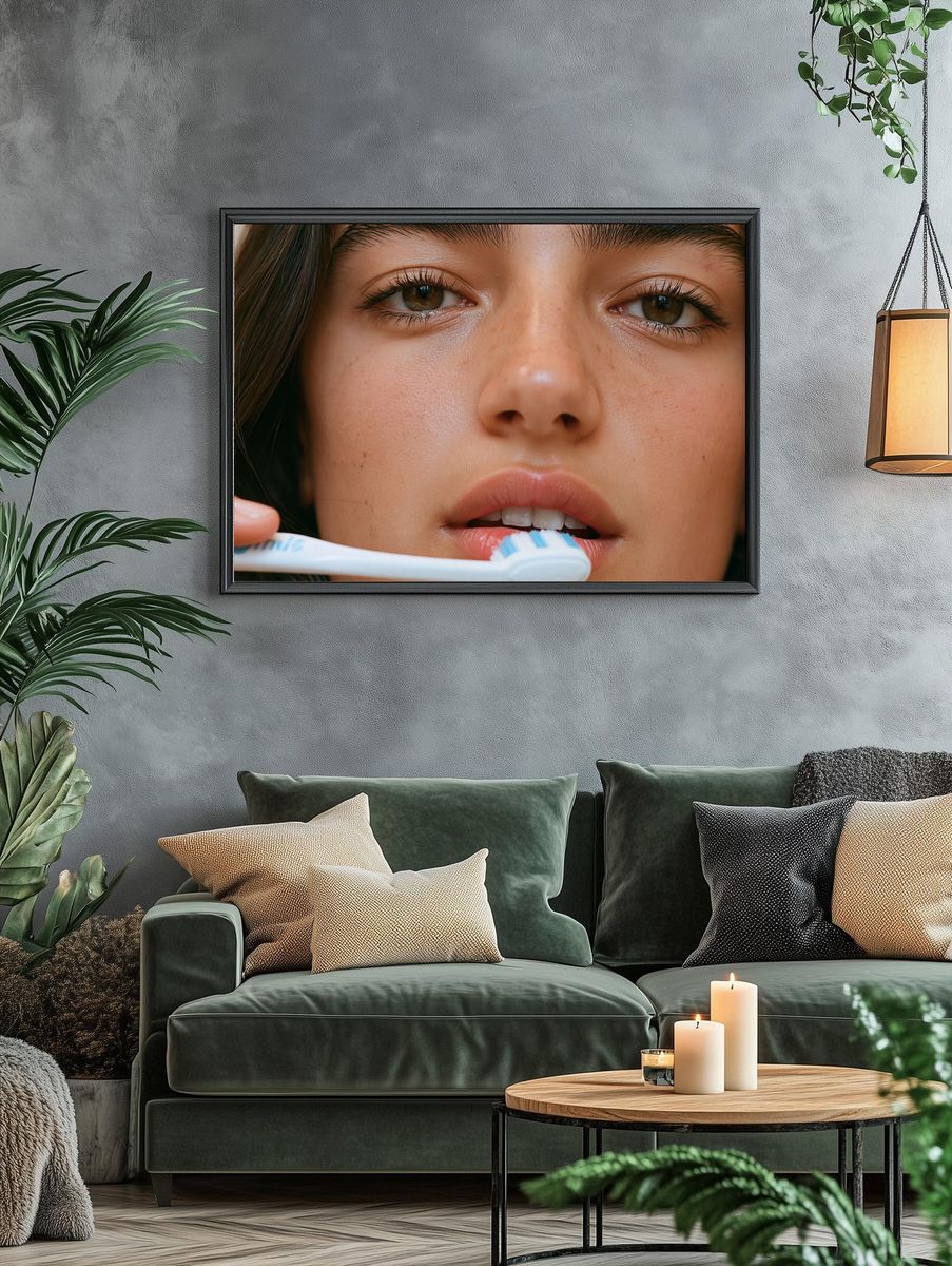 Freckled Profile Portrait Poster. — room view 4