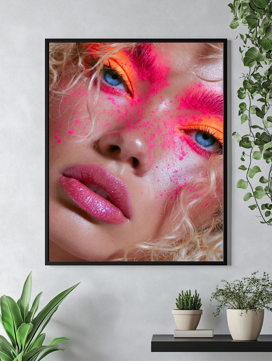 Neon Glam Portrait Poster. — room view 4