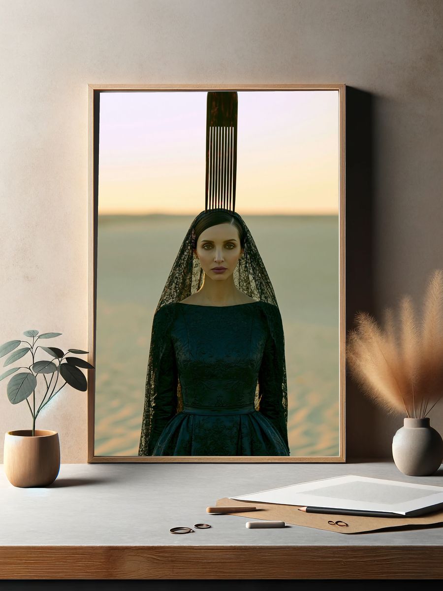 Surreal Fashion Portrait Poster. — room view 2