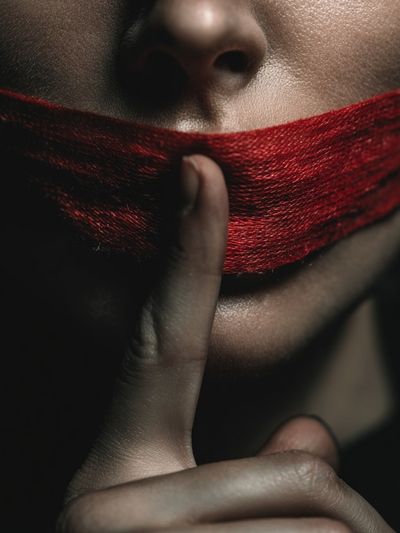 Silent Red Thread Portrait Print. poster print