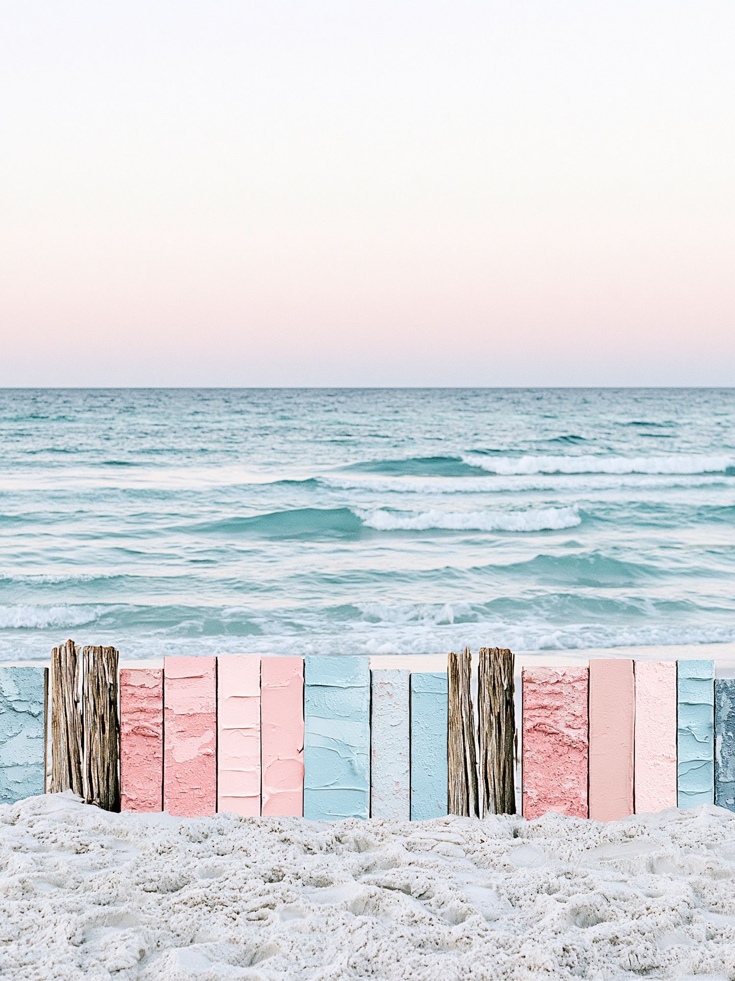 Pastel Seaside Fence Photography Poster. poster — photography art