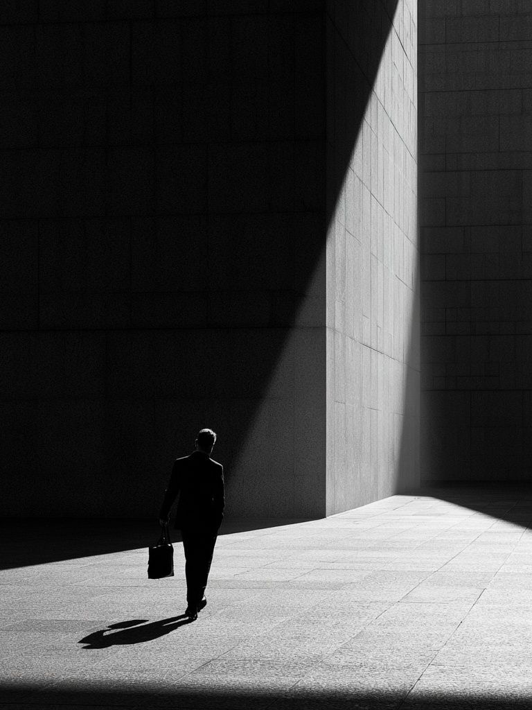 Solitary Figure in Light Poster. poster — photography art