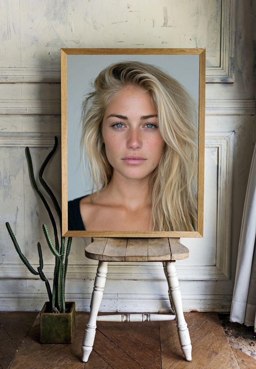 Blonde Portrait Photography Poster. — room view 1