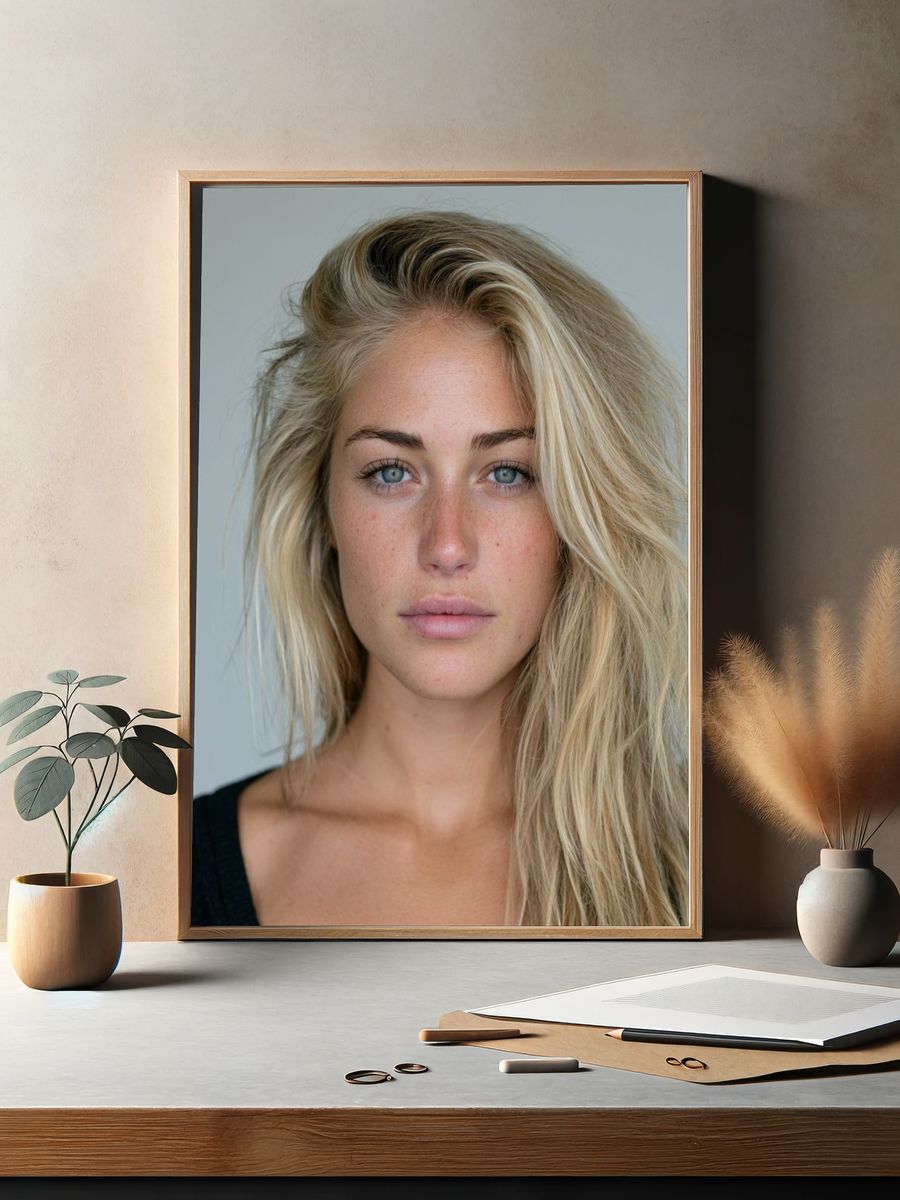 Blonde Portrait Photography Poster. — room view 2