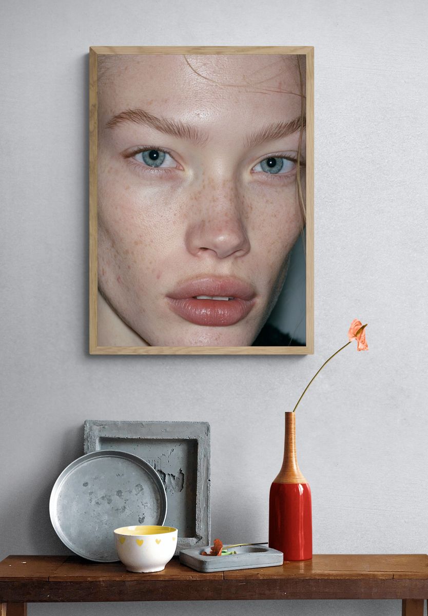 Freckled Portrait Photography Poster. — room view 3