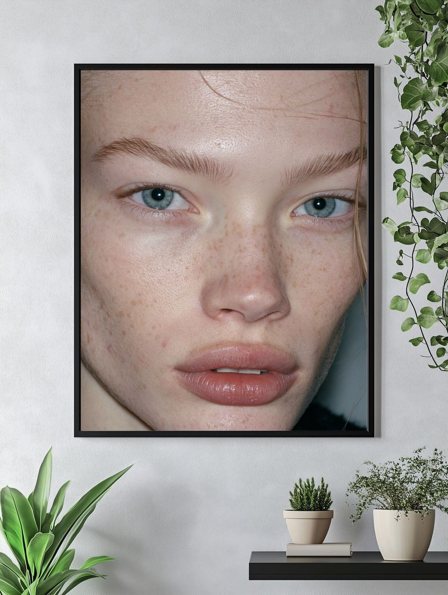 Freckled Portrait Photography Poster. — room view 4