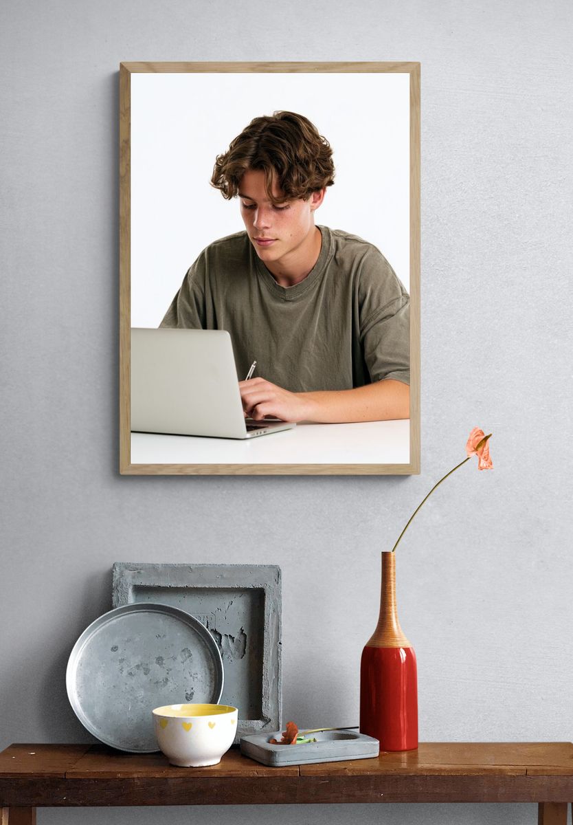 Focused Student Portrait Print. — room view 3
