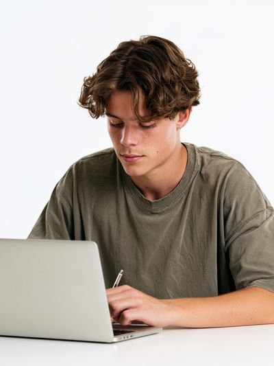 Focused Student Portrait Print. poster