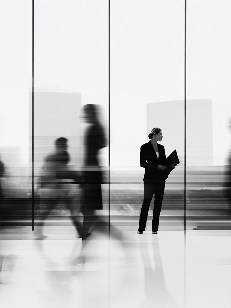 Blurred Office Figures Photography Poster. poster detail
