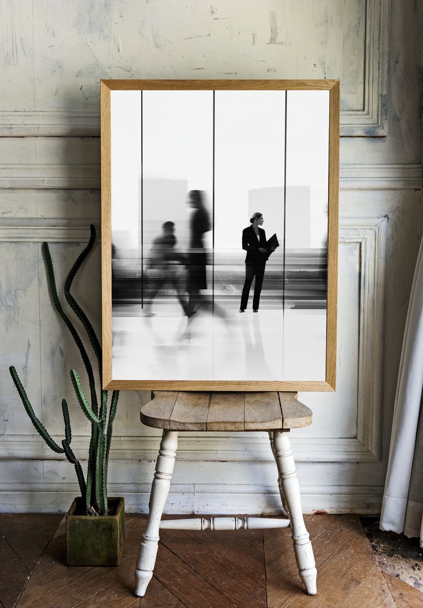 Blurred Office Figures Photography Poster. — room view 1