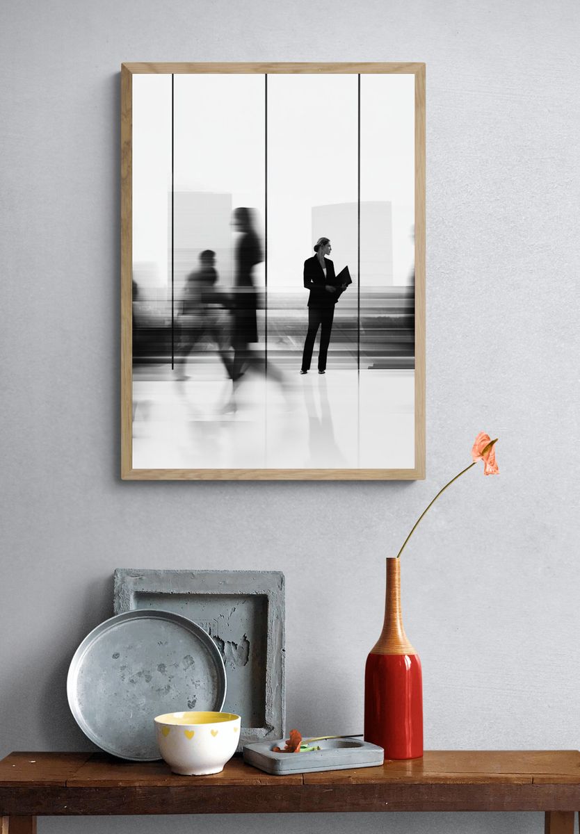 Blurred Office Figures Photography Poster. — room view 3