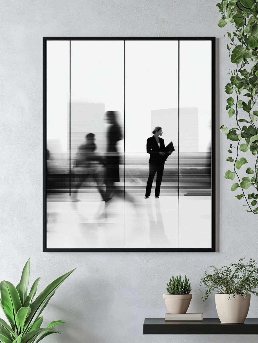 Blurred Office Figures Photography Poster. — room view 4