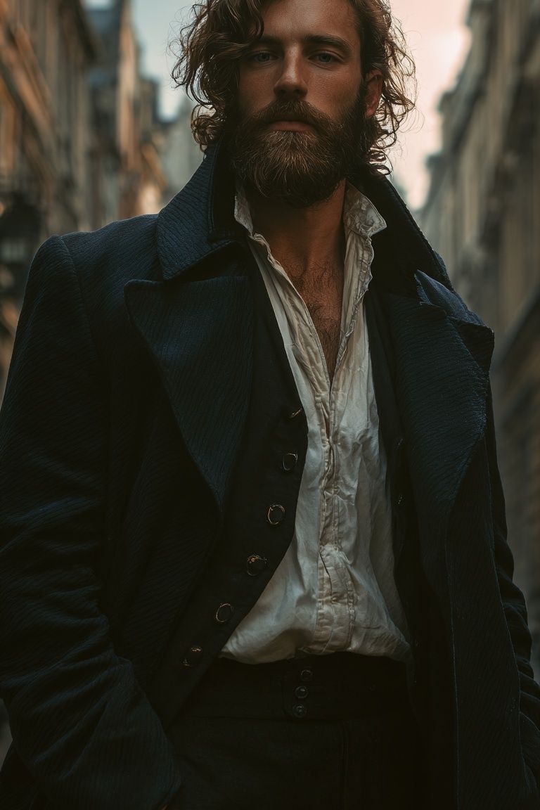 Moody Bearded Portrait Photography Poster. poster detail