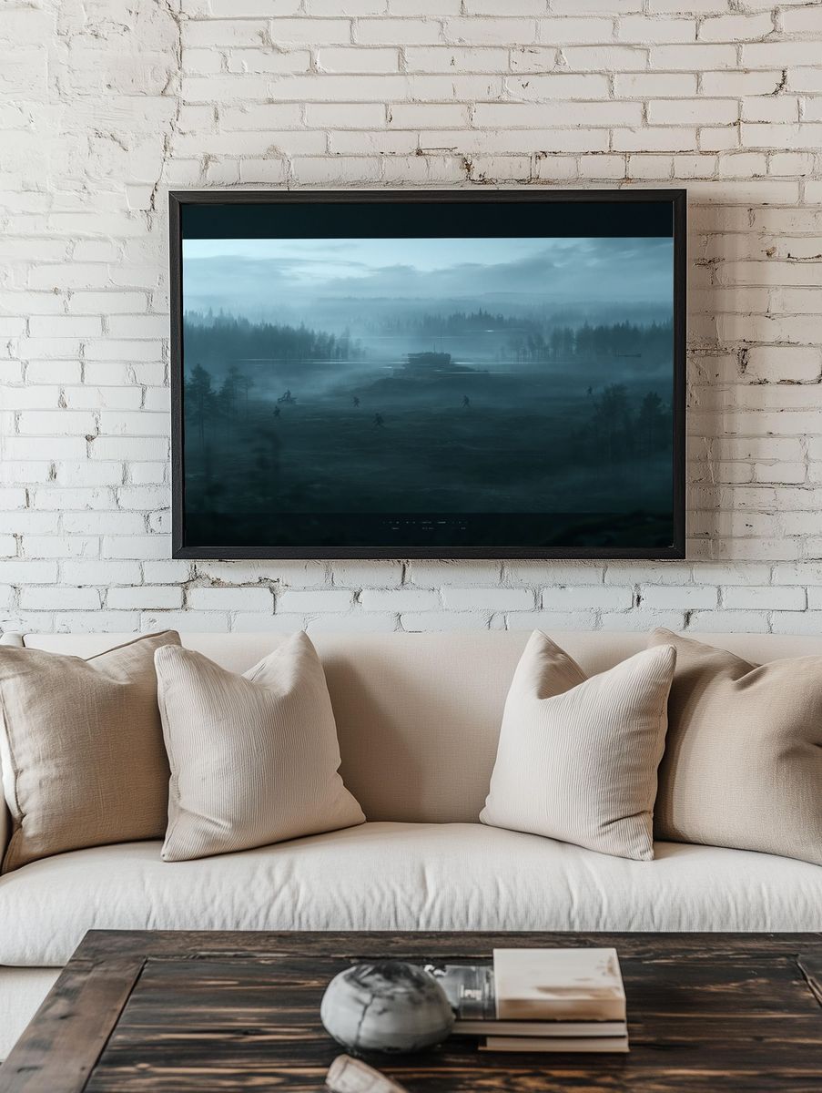 Misty Forest Battlefield Print. room preview