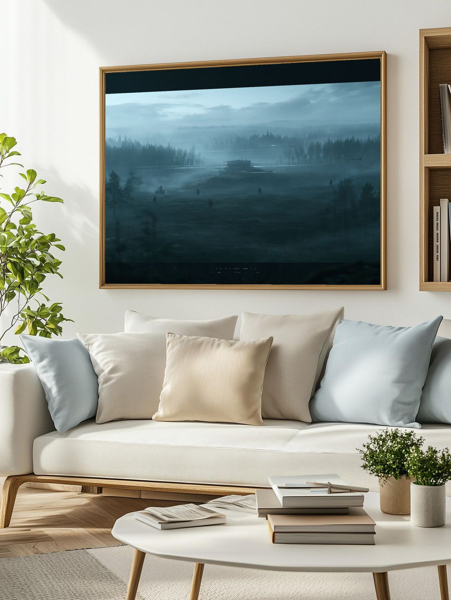 Misty Forest Battlefield Print. — room view 2