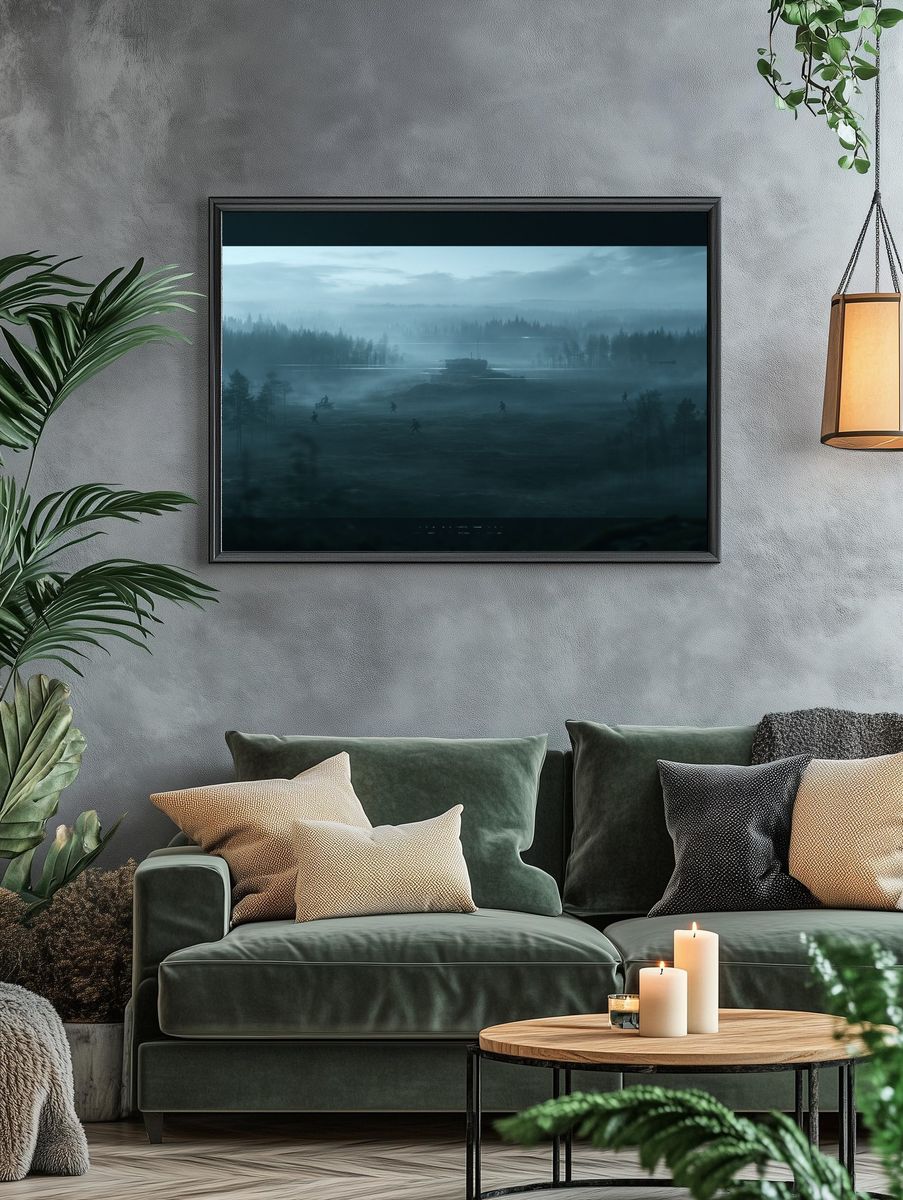 Misty Forest Battlefield Print. — room view 4