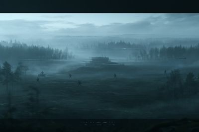 Misty Forest Battlefield Print. poster