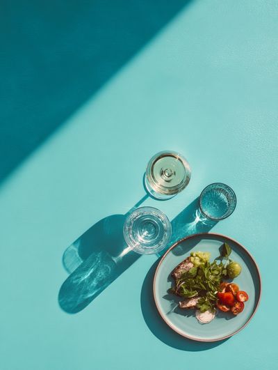 Turquoise Tabletop Still Life Poster.