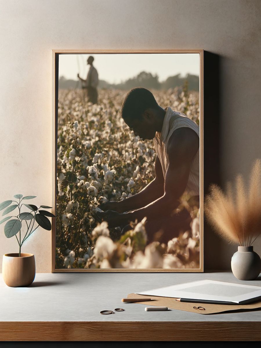 Cotton Field Harvest Photography Poster. — room view 2