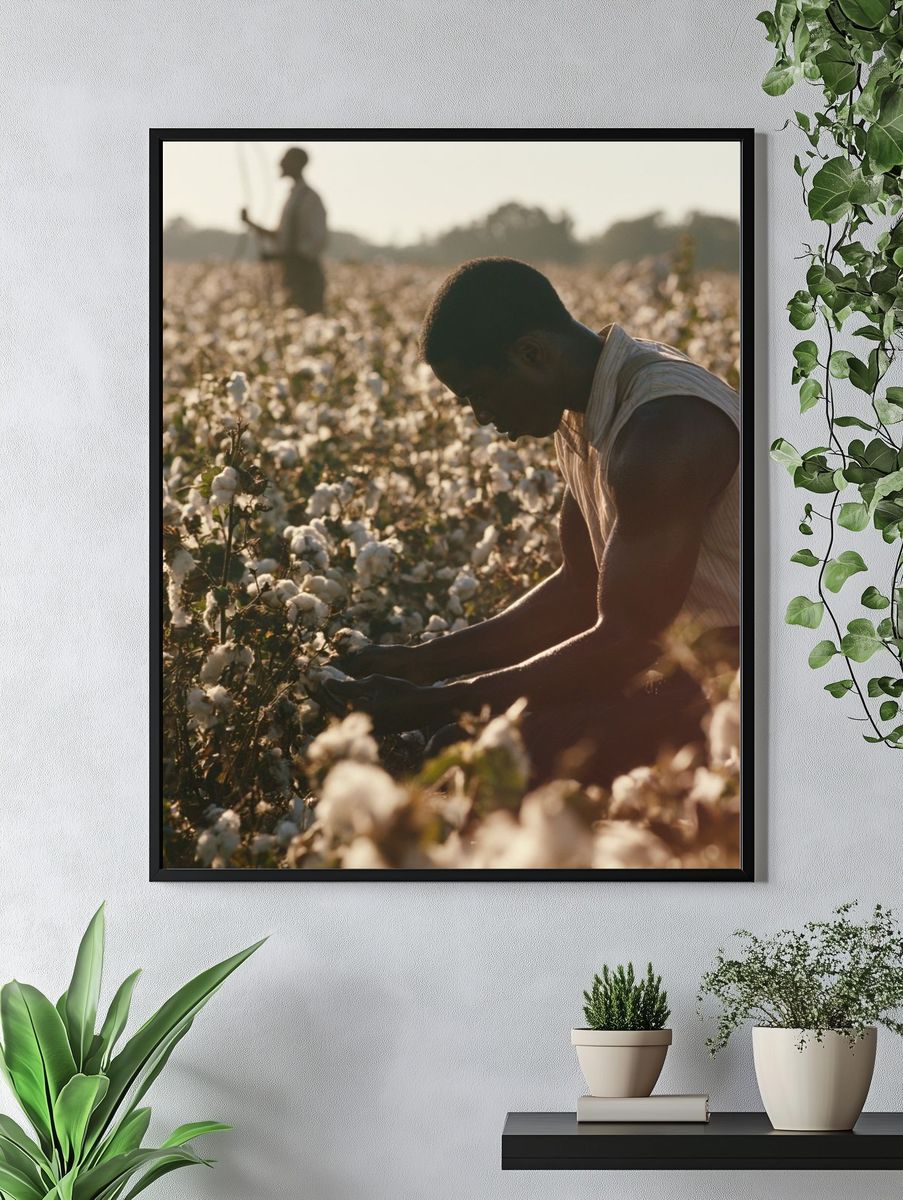 Cotton Field Harvest Photography Poster. — room view 4