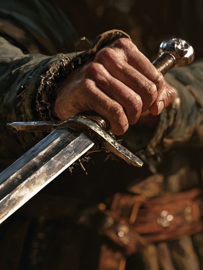 Knight Sword Grip Photography Poster.