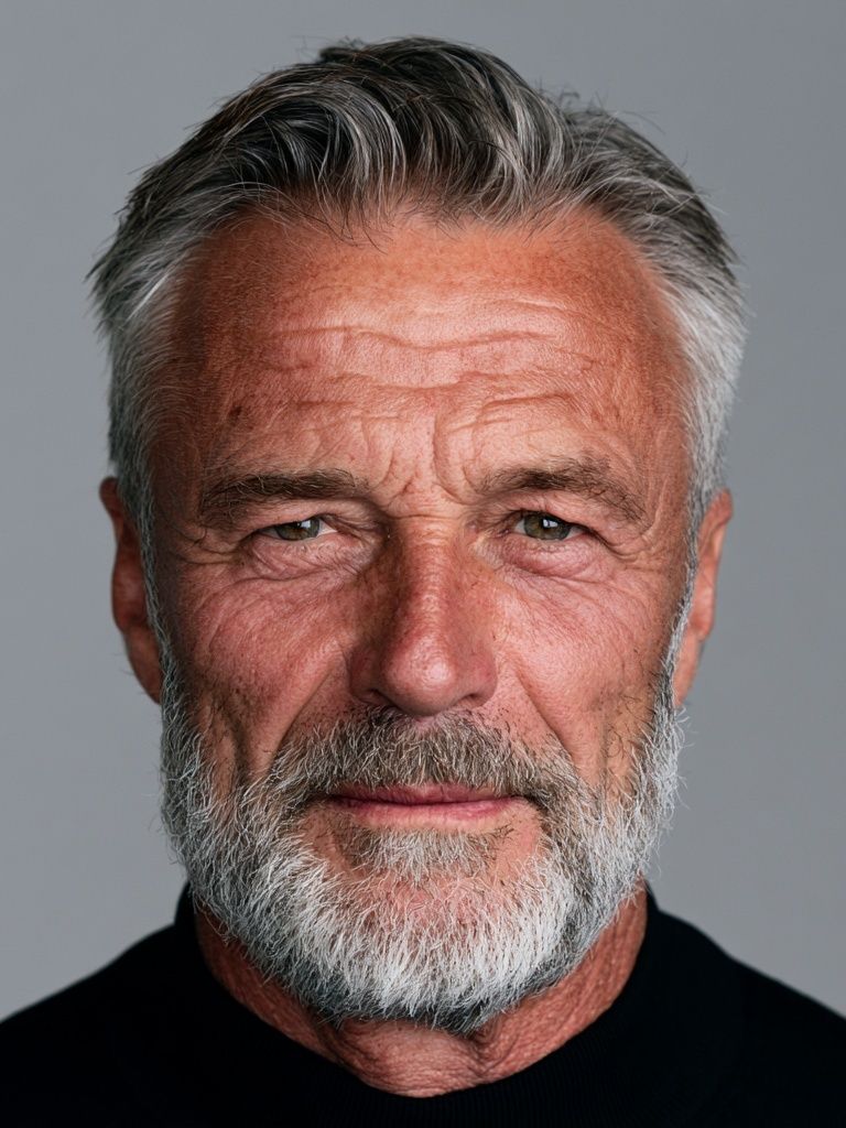 Silver-Haired Man Portrait Poster. poster — photography art