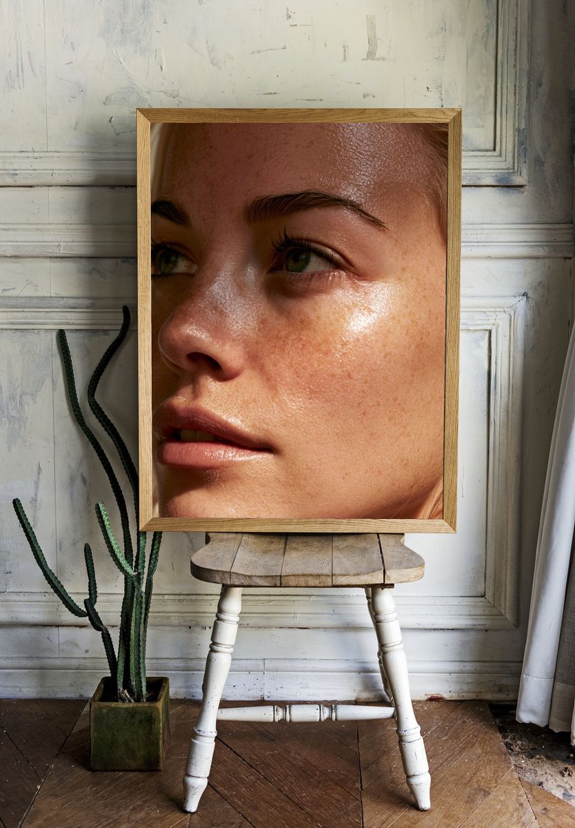 Sunlit Portrait Photography Poster. — room view 1
