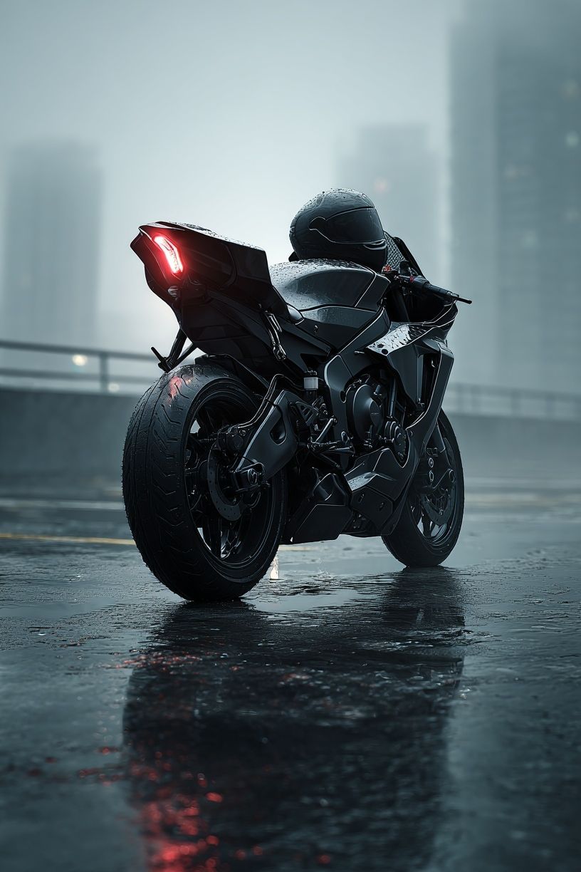 Rainy Sport Bike Photography Poster. poster — photography art