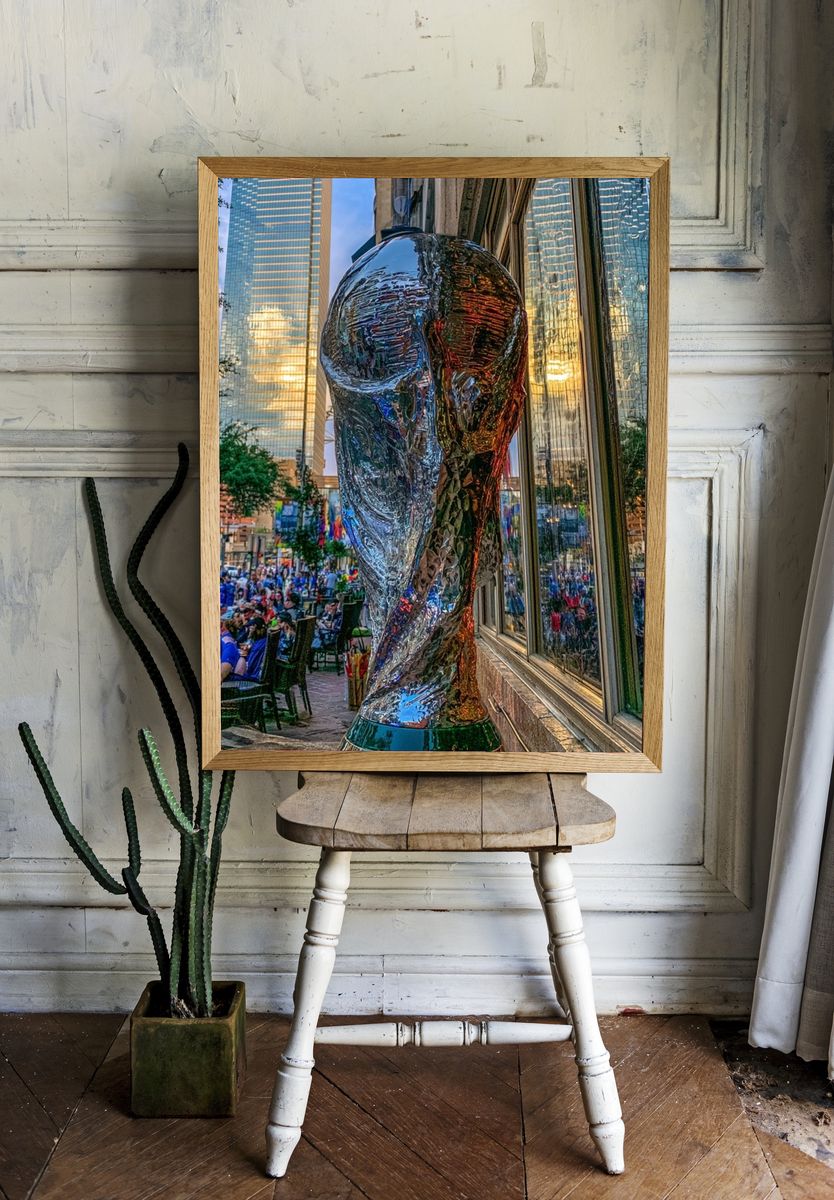 Reflective City Sculpture Photography Poster. — room view 1