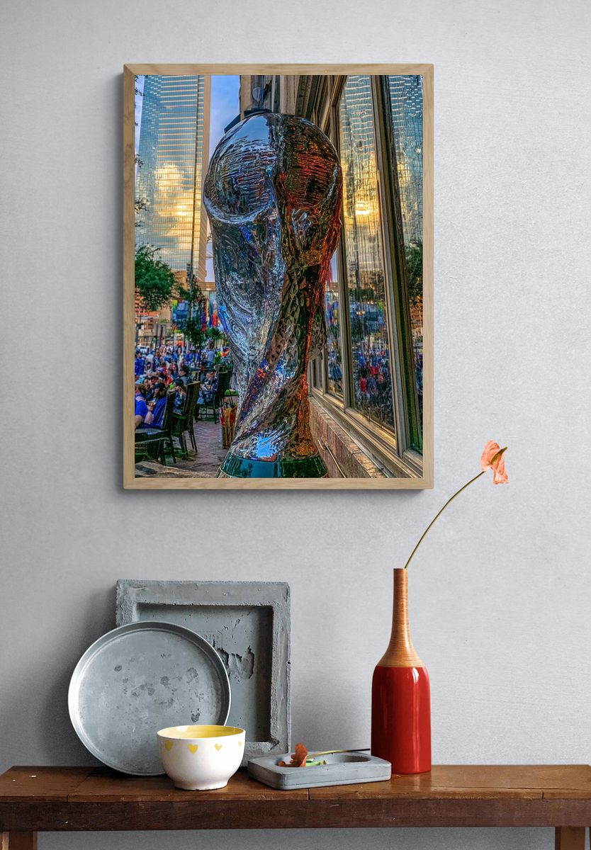 Reflective City Sculpture Photography Poster. — room view 3