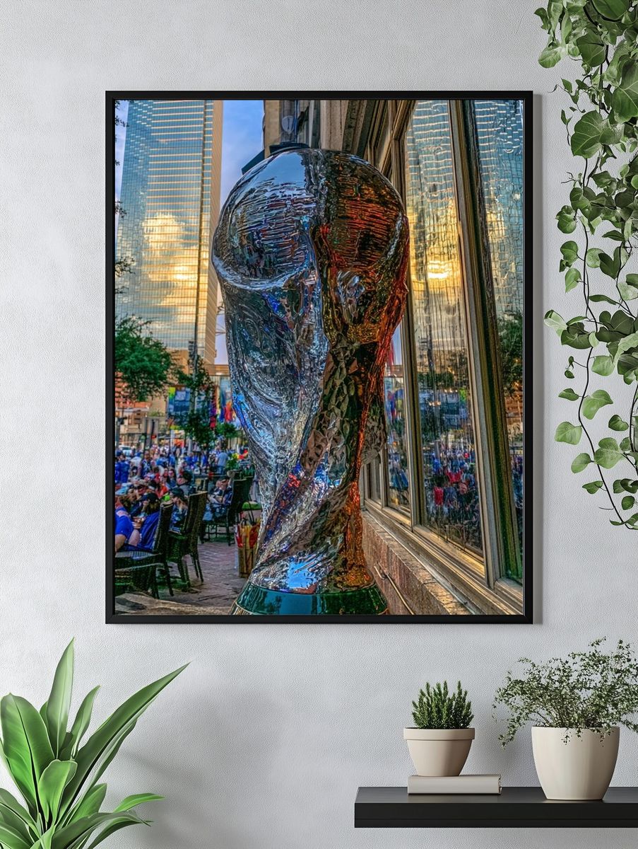 Reflective City Sculpture Photography Poster. — room view 4