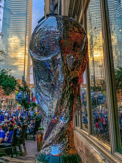 Reflective City Sculpture Photography Poster. poster