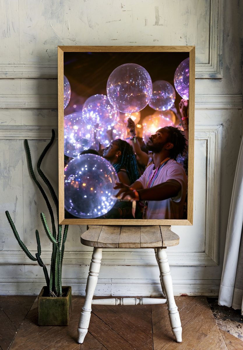 Lantern Festival Crowd Photography Poster. — room view 1