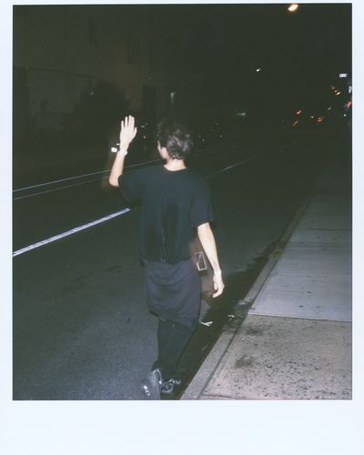 Night Street Walk Photography Poster.