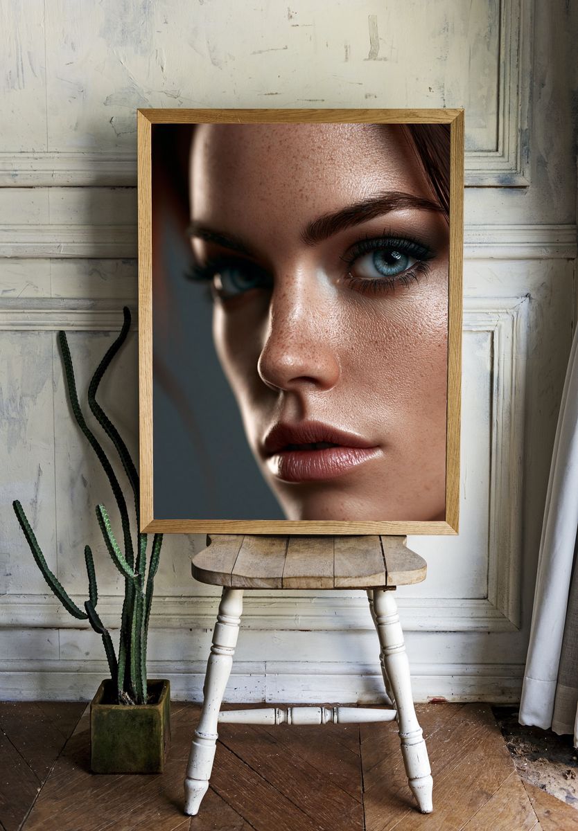Intense Portrait Photography Poster. room preview
