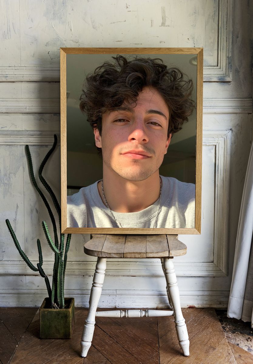 Curly Haired Portrait Photography Poster. room preview
