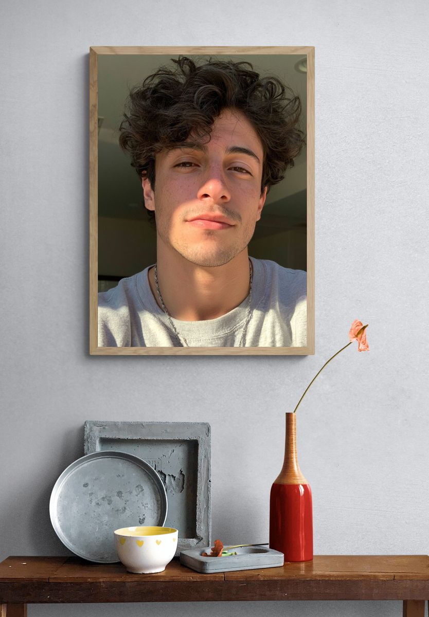Curly Haired Portrait Photography Poster. — room view 3